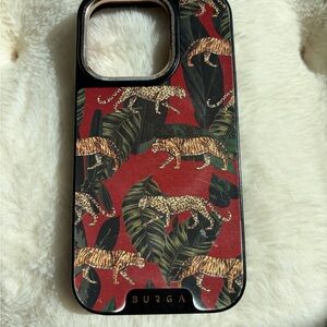 Burga Jungle Safari Red and Black Phone Case